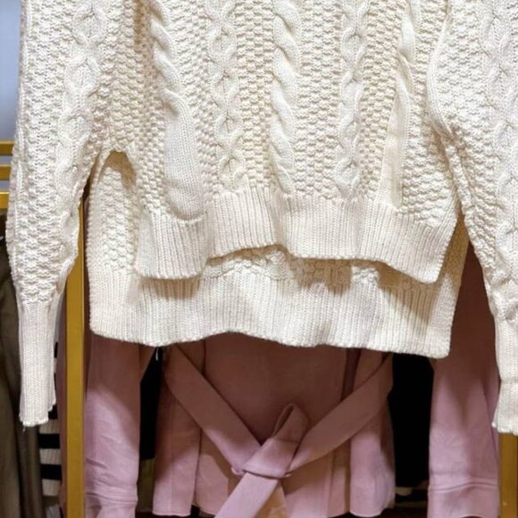 Cream Cable Knit Turtleneck Sweater - Picture 3 of 3